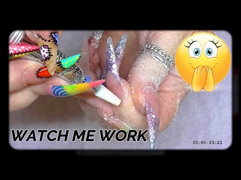 Watch Me Work On My GEL Glitter Design | ABSOLUTE NAILS