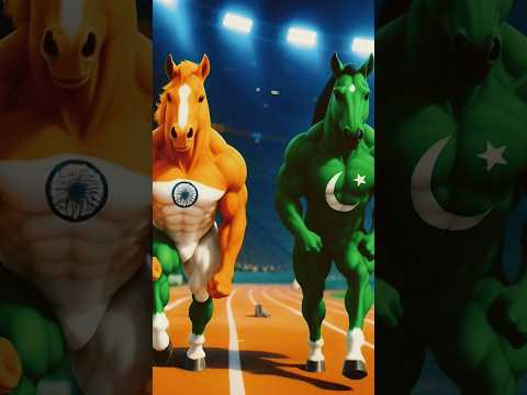 India 🆚 Pakistan Big Racing Challenge Between Horse #shorts #ai #horse #indvspak #shortsfeed