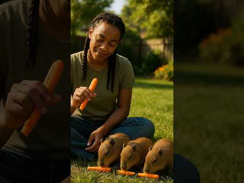 Capybara eating carrots!