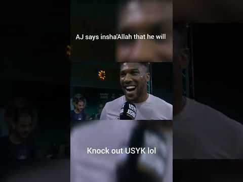 AJ says insha'Allah he will knockout Usyk Lol