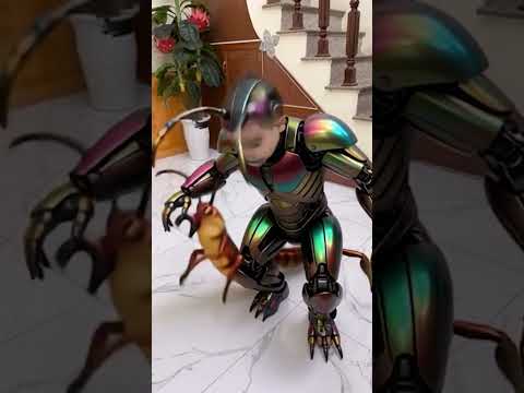 The cute baby transforms into a giant robotic cockroach #funny #cat