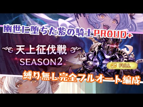 天上征伐戦 幽世に堕ちた紫の騎士PROUD+ フルオート編成 9:00/16T【グラブル】