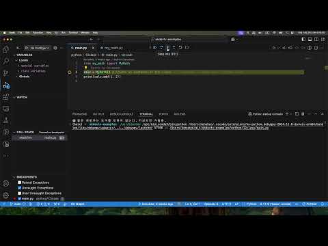 소소한 코딩화면 공유 - 파이썬 디버깅 in VS Code