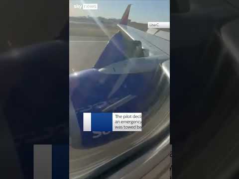 Moment engine cover falls off plane during takeoff