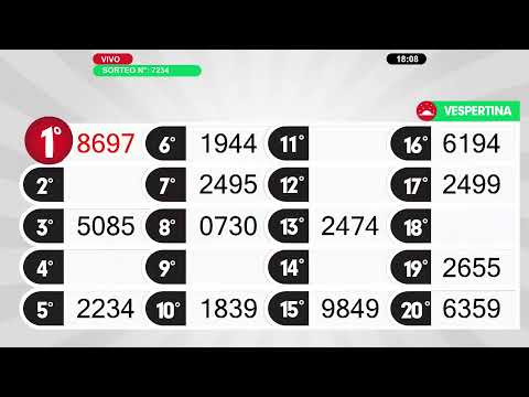 La Vespertina - Sorteo N° 7234/ 11-10-24 - LOTERIA DE RIO NEGRO - En Vivo