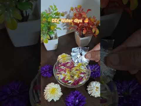DIY easy Water diya decoration at Home 🏠 #diwalivibes #diy #waterdiya #trending #festival #craft #yt