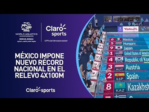 México impone nuevo récord nacional en el relevo 4x100m combinado de Doha 2024