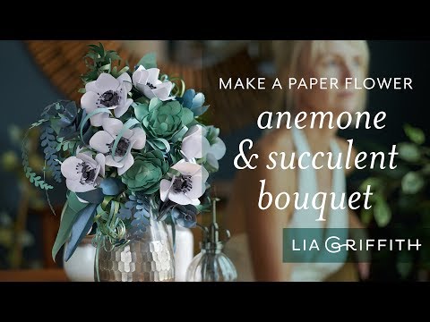 How To Make a Bridal Bouquet with Paper Anemone Flowers and Succulents