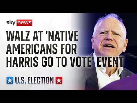Watch live: Tim Walz speaks at 'Native Americans For Harris Go To Vote' in Arizona