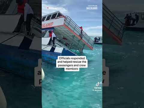 A ferry boat was submerged by water at the Blue Lagoon Island in the Bahamas on Tue 14th Nov, 2023