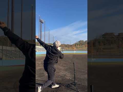 元プロ野球選手のガチ置きティー #野々垣武志 #野球 #置きティー #フルスイング #スライス