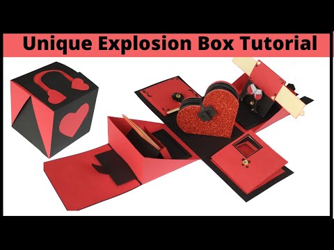 DIY- How to make Explosion box | Handmade Explosion box tutorial | Valentines Day Explosion Box