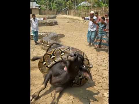 গরুটি কে অজগর সাপ পিছিয়ে ধরল #ai