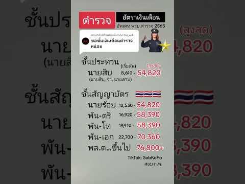 เงินเดือนตำรวจปรับปรุงล่าสุด