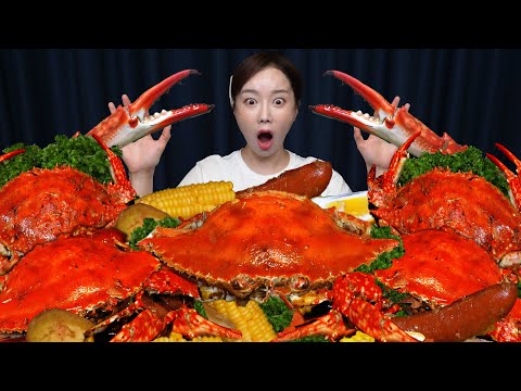 제철 맞이 🦀 왕 꽃게로 만든 보일링 크랩! 특별 레시피 & 먹방 ! Giant Crab Recipe! Boiling Crab Seafood Mukbang ASMR Ssoyoung