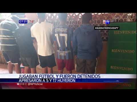 Jóvenes detenidos por disputar un torneo de fútbol en plena cuarentena