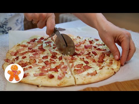 Быстрый Огненный пирог ✧ Белая Пицца ✧ Немецкий Flammkuchen