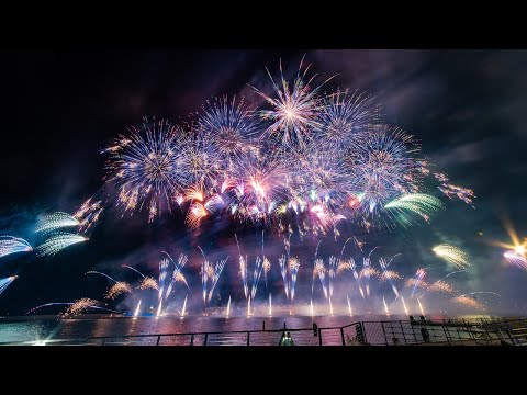 【8K】2025 蒲郡まつり納涼花火大会 みんなのワイドスターマイン「Groove & Drive」加藤煙火♪
