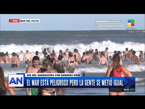 ? Playa y sol en Mar del Plata: Día del Guardavida con bandera roja ?