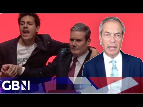 Farage calls out the 'astonishing lapse of security' that let a protester on stage with Keir Starmer