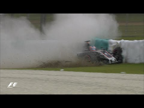 Drain Cover Pitches Grosjean into High-Speed Crash  | F1 Most Dramatic Moments 2017