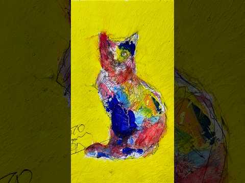 なぜ、頑張れる人ほど頑張りすぎるんだろう。描き直して見つけた、一匹の猫の話。『頑張りすぎた猫』#物語のある絵画 #Shorts