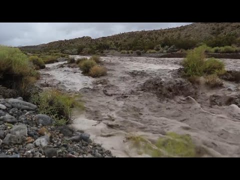 Flooding caused by Tropical Storm Hilary blocks roads in Las Vegas area