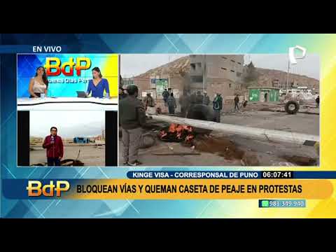 Paro en Puno: región tuvo mayor incidentes en protestas con bloqueo de vías y quema de peaje
