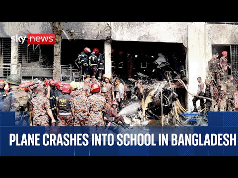 At least 16 killed as Bangladesh Air Force training jet crashes into school in Dhaka