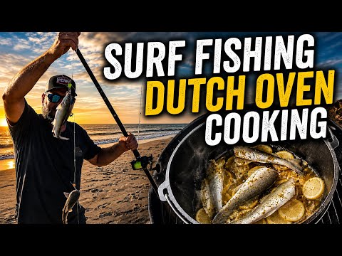 Surf fishing and cooking fish in A dutch oven!! video thumbnail
