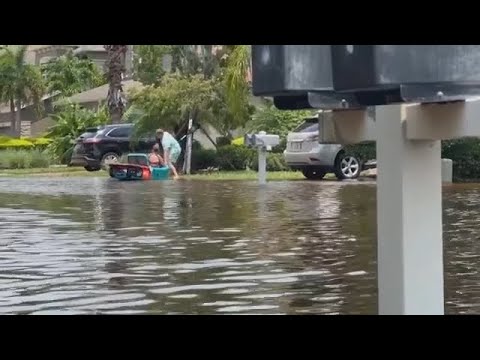 LIVE look at flooding in Sarasota, Florida after storm Debby hits area