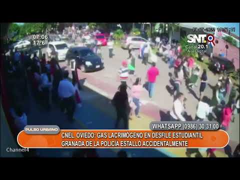 Cnel. Oviedo: Gas lacrimógeno en desfile estudiantil