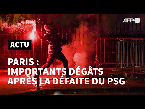 Dégâts importants à Paris après la défaite du PSG, les commerçants dépités | AFP