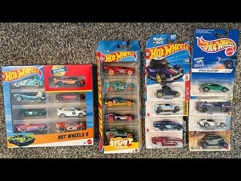 Hot Wheels Random Car Unboxings - 8-Pack, Stunt Tracks 5-Pack, 7 Basic Cars, and One Matchbox