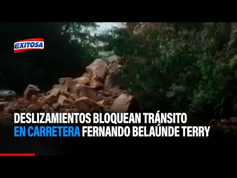 San Martín: Deslizamientos bloquean tránsito en carretera Fernando Belaúnde Terry