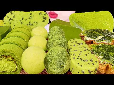 ASMR MUKBANG｜MATCHA CHOCOLATE PARTY *ICE CREAM, MOCHI CAKE, TERRINE, TICO 말차 초콜릿 파티 EATING SOUNDS 먹방