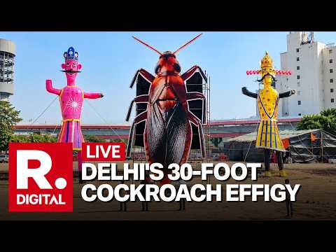 Delhi Dussehra LIVE: Giant 30-Foot Cockroach Effigy to Be Burnt <strong>in</strong> Pitampura | Watch <strong>Now</strong>