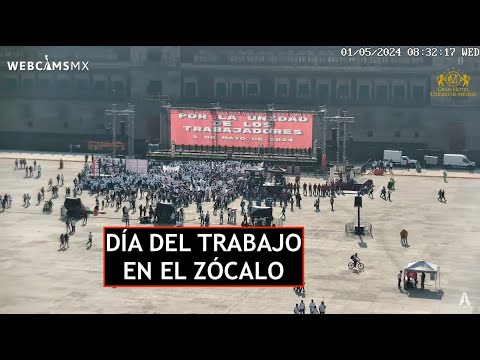 ? #CDMX | Movilizaciones por #DíaDelTrabajo, en el #Zócalo. La capital #EnVivo