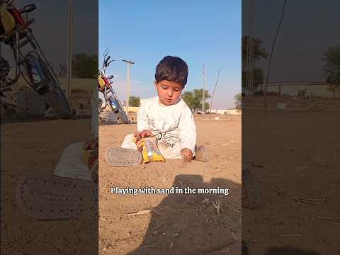 My little boy is playing with sand 💙 😍