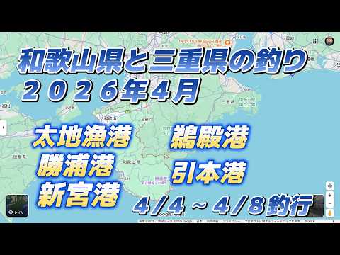 和歌山県と三重県の釣り2026年4月・太地漁港、勝浦港、新宮港、鵜殿港、引本港「ハイエース車中泊で北海道~沖縄日本全国釣りの旅」