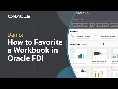 How to Favorite a Workbook in Oracle Fusion Data Intelligence