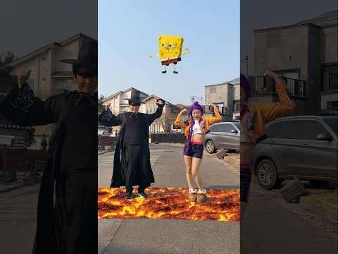 BIG GUY SPONGEBOB DANCE ON LAVA 🔥 #kpop#kpopdemonhunters#huntrix