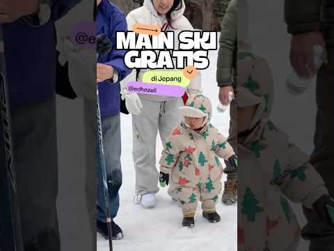 Tempat main ski gratis #japanvlog #japan
