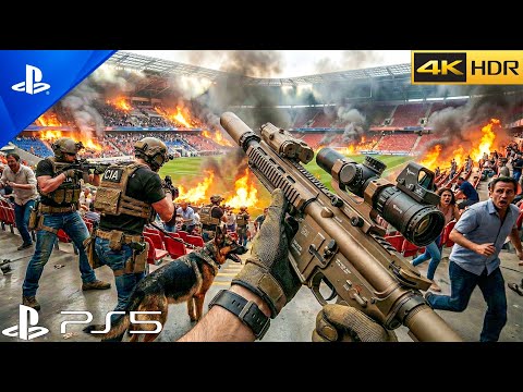 FOOTBALL STADIUM TERRORIST ATTACK | Realistic Ultra Graphics Gameplay Call Of Duty MWIII 4K60FPS