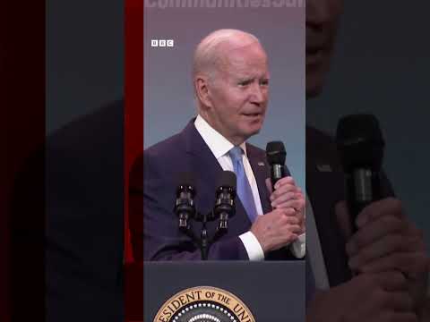 Joe Biden confuses audience after addressing crowd member with "God save the Queen" #Shorts #BBCNews