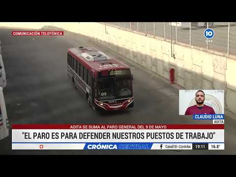 No habrá transporte interurbano este jueves en Córdoba por el paro de la CGT