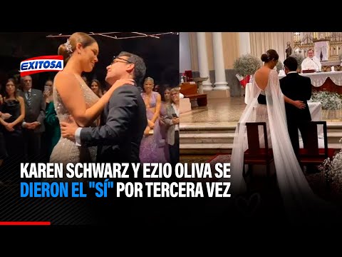 Karen Schwarz y Ezio Oliva se dieron el Sí por tercera vez en una ceremonia religiosa