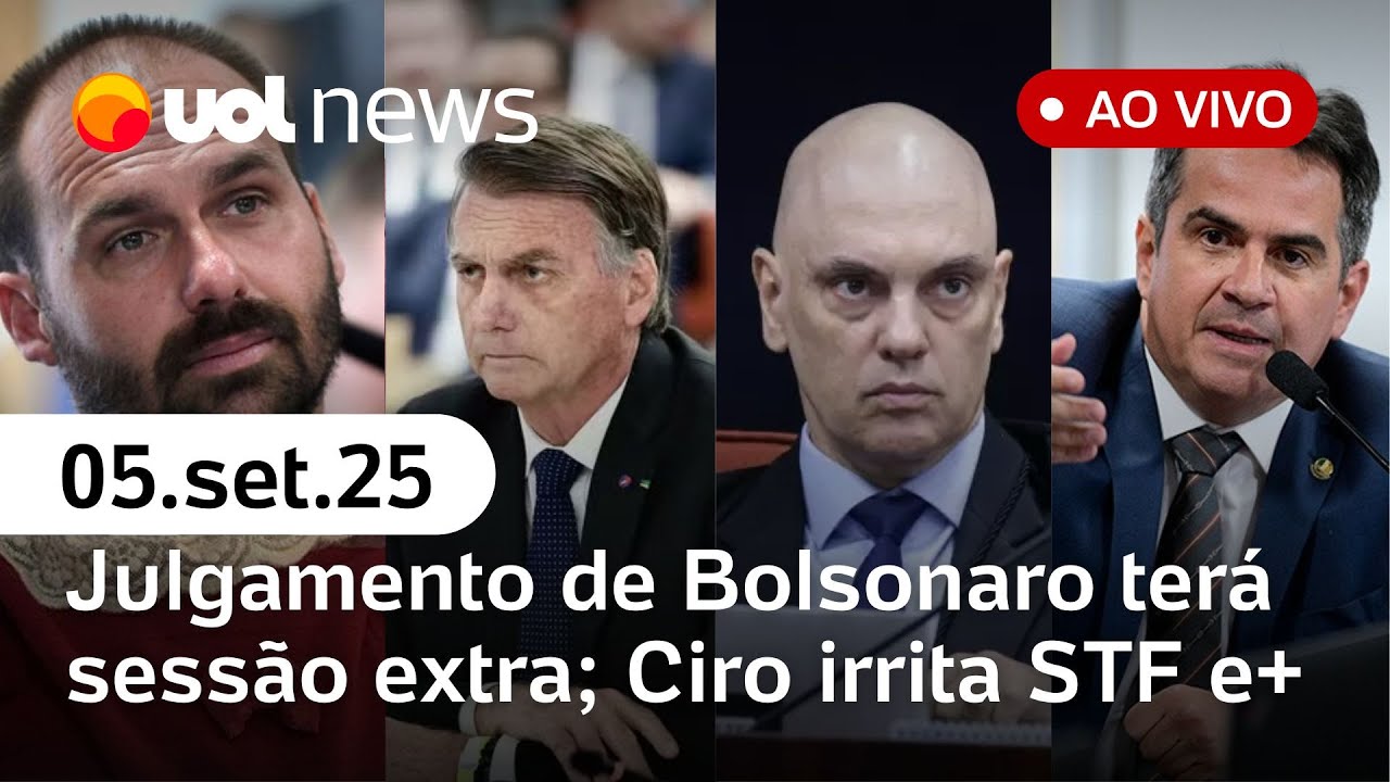 Moraes pede, e Zanin marca sessão extra do julgamento de Bolsonaro; Ciro irrita STF sobre anistia e+