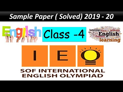 IEO Solved Sample Paper | Class – 4 | National English Olympiad | SOF – IEO | 2019-20 sample paper