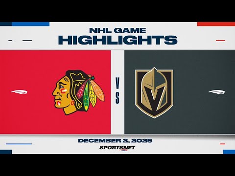 NHL Highlights | Blackhawks vs. Golden Knights - December 2, 2025